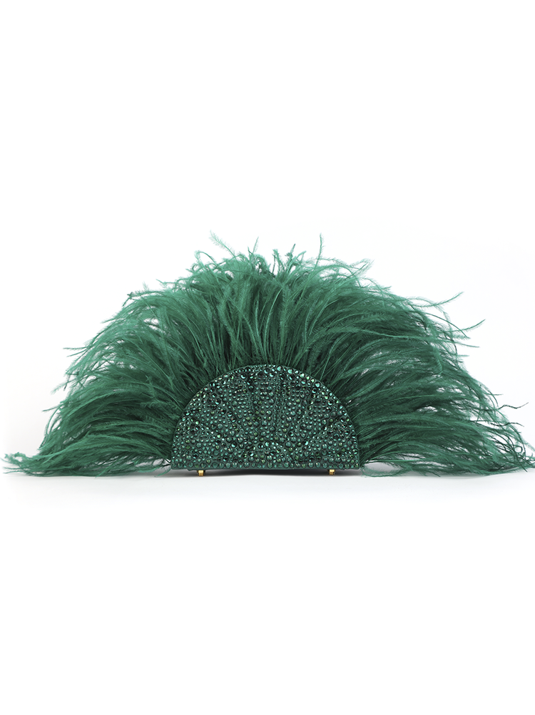 Emerald Feather Fan